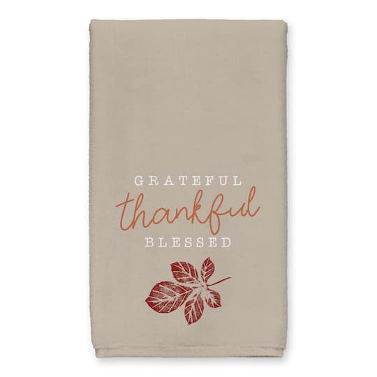 Grateful Thankful Leaf Tea Towel Set